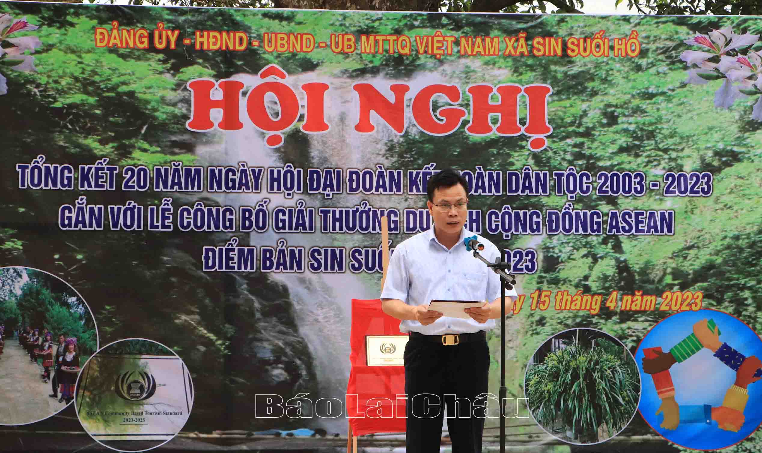 Đồng chí Trần Bảo Trung – Phó Bí thư Huyện ủy, Chủ tịch UBND huyện Phong Thổ phát biểu tại Hội nghị.